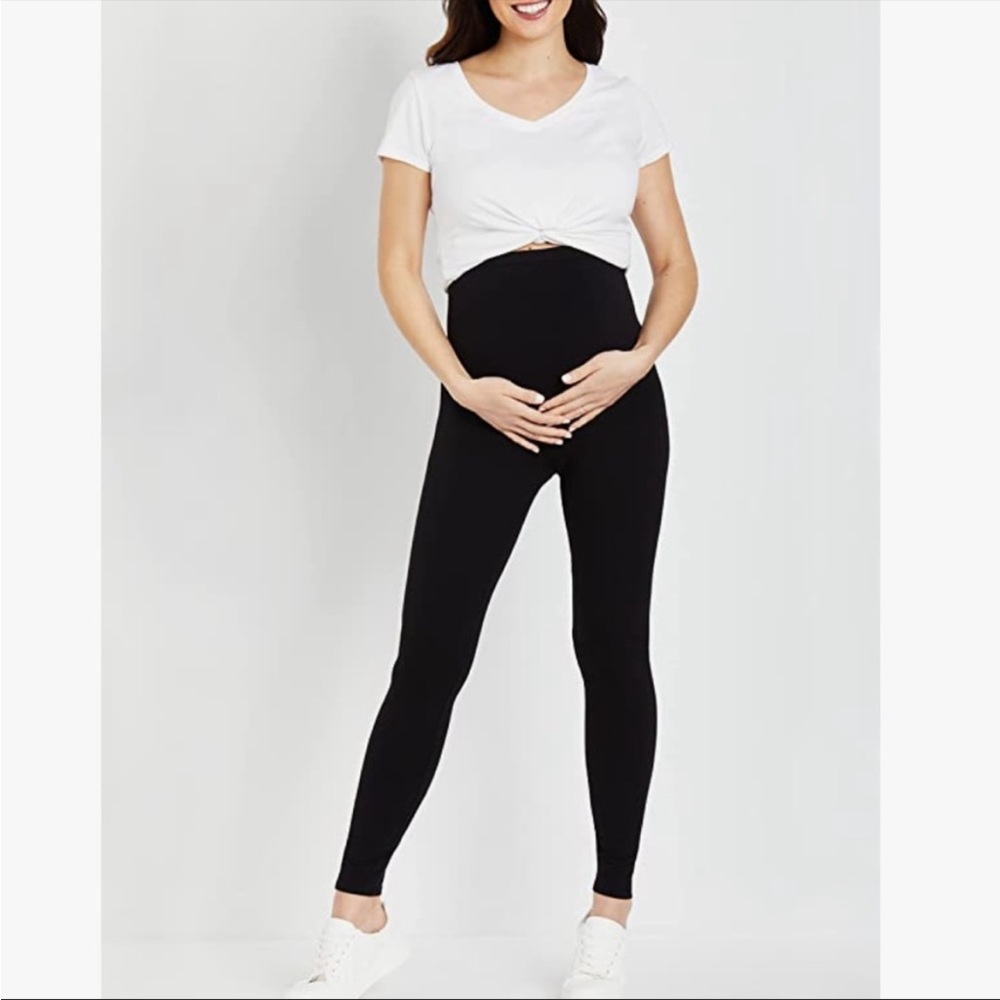 Motherhood Maternity Women's Stretch Over Belly Full Panel Leggings